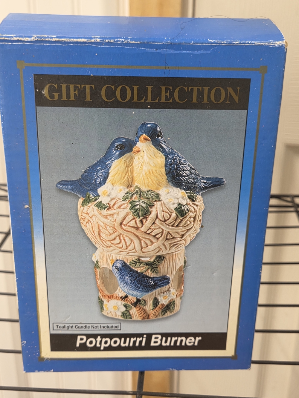 Potpourri Burner Blue & Cream Bird Nest